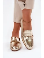 Skórzane Półbuty Mokasyny Damskie Maciejka K6809-25 Złote