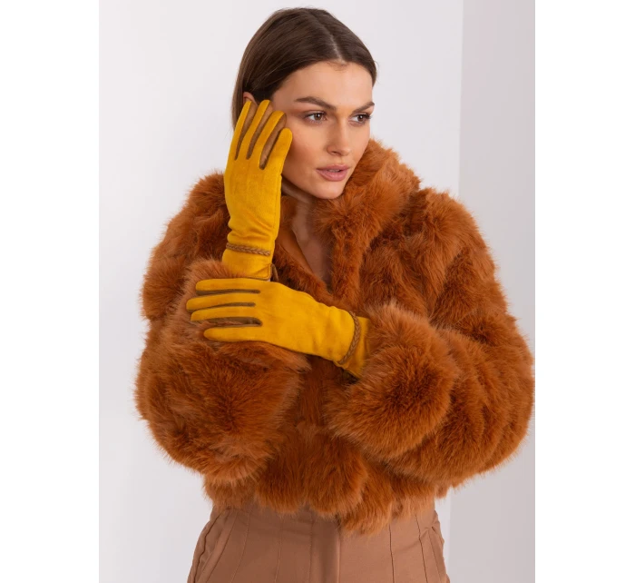 Rękawiczki AT RK model 19161972 ciemny żółty - FPrice