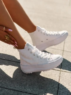 Dámske vysoké tenisky Lee Cooper - biele