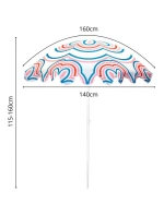 PLÁŽOVÝ A ZÁHRADNÝ SLNEČNÍK 160 CM PRUHOVANÝ MODRO-RUŽOVÝ