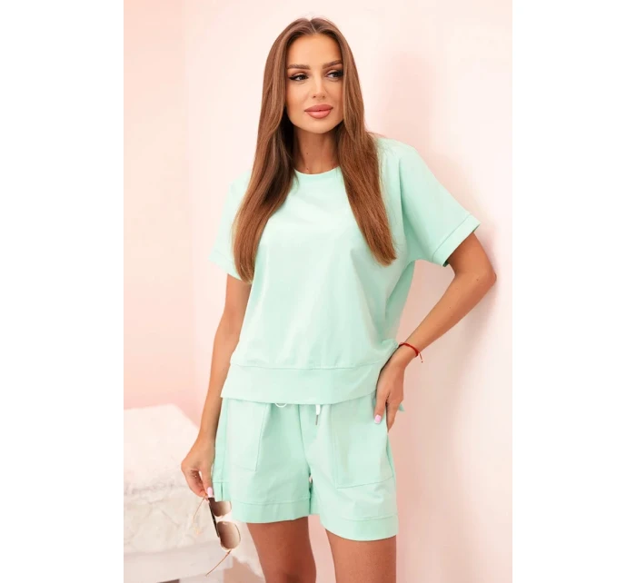 Dámský punto set s krátkými rukávy a šortkami mincovna Dámský punto set s krátkými rukávy a šortkami mincovna