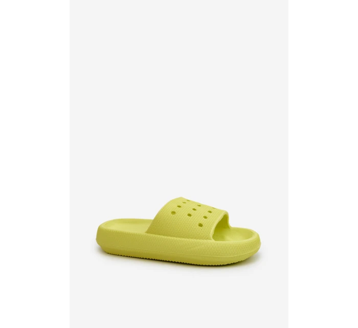 Damskie Piankowe Klapki Na Grubej Podeszwie Limonka Beula