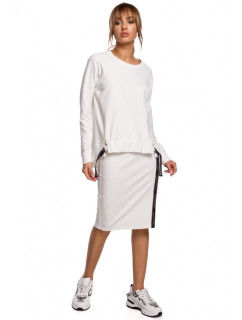 tužková sukně s pruhem s logem ecru barva model 15104385 - Moe