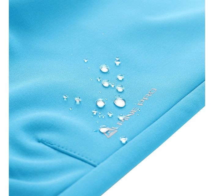 Detské softshellové nohavice ALPINE PRO SMOOTO neónová atómová modrá