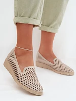 Dámske perforované čižmy RMR1628-23 beige - Jezzi