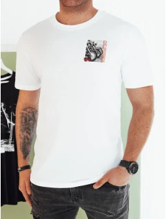 Pánské bílé tričko s potiskem Dstreet model 21975011 - FashionStreet