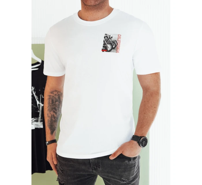 Pánské bílé tričko s potiskem Dstreet model 21975011 - FashionStreet Pánské bílé tričko s potiskem Dstreet model 21975011 - FashionStreet