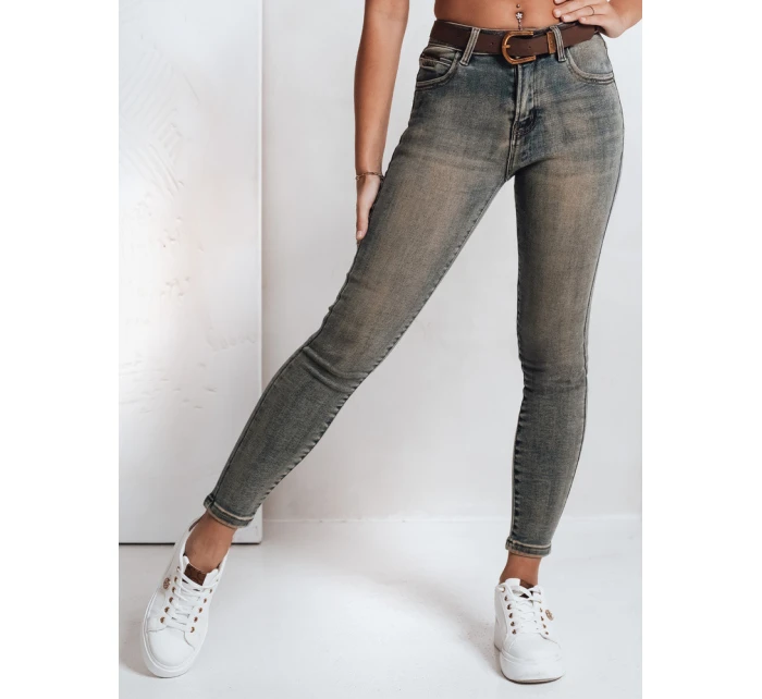 Dámské úzké džíny s páskem modré Dstreet model 21992796 - FashionStreet