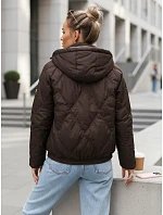 Kurtka damska przejściowa pikowana z kapturem brązowa model 22102049 - FashionStreet
