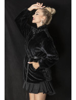 Černá kožešinová bunda se stojáčkem model 16151399 - Ann Gissy