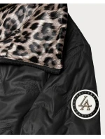Goodlookin čierno-pantherová obojstranná prešívaná bunda so stojačikom (B8579-1)