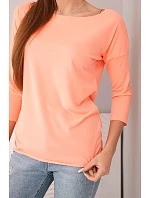 Dámska blúzka s lodičkovým výstrihom lososová