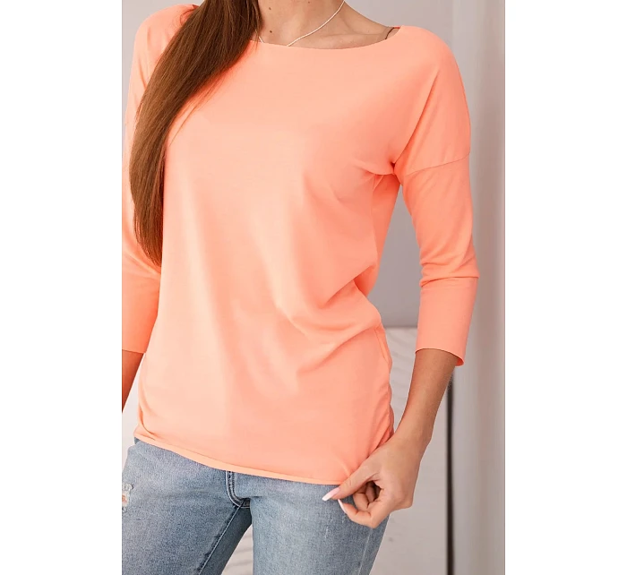 Dámska blúzka s lodičkovým výstrihom lososová