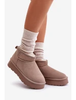 Moderní nízké zimní boty z semiše v khaki model 21644774 - Boto