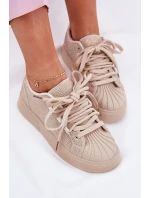 Sneakersy Damskie Ze Zdobieniem Na Platformie Beżowe Eanneth Sneakersy Damskie Ze Zdobieniem Na Platformie Beżowe Eanneth