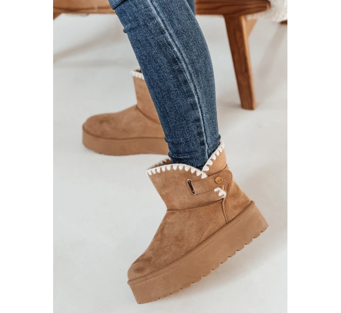 Dámske čižmy FLUFFIEZ camel FashionStreet ZY0561
