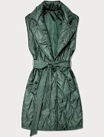 Khaki prešívaná vesta Goodlookin s opaskom (B8603-11)