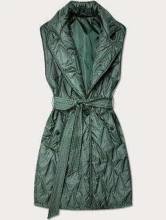Khaki prešívaná vesta Goodlookin s opaskom (B8603-11)