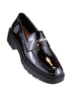 Filippo W PAW463 čierne lakované nazúvacie topánky