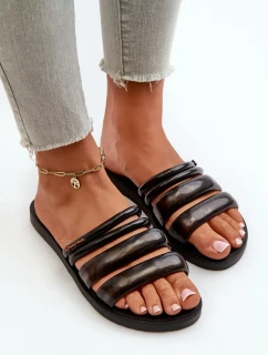 Dámske ploché gumové papuče Ipanema Puffer Tiras Fem Black