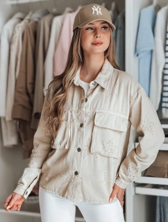 Dámska prechodná bunda v jednej veľkosti vo farbe hviezd STRASHINE cappuccino FashionStreet TY4846