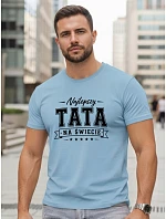 Tshirt męski z nadrukiem dla bawełniany błękitny model 22217737 - FashionStreet