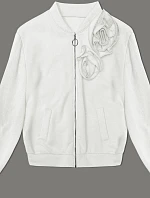 Pletená blúzka s ružami vo farbe ecru (16023)