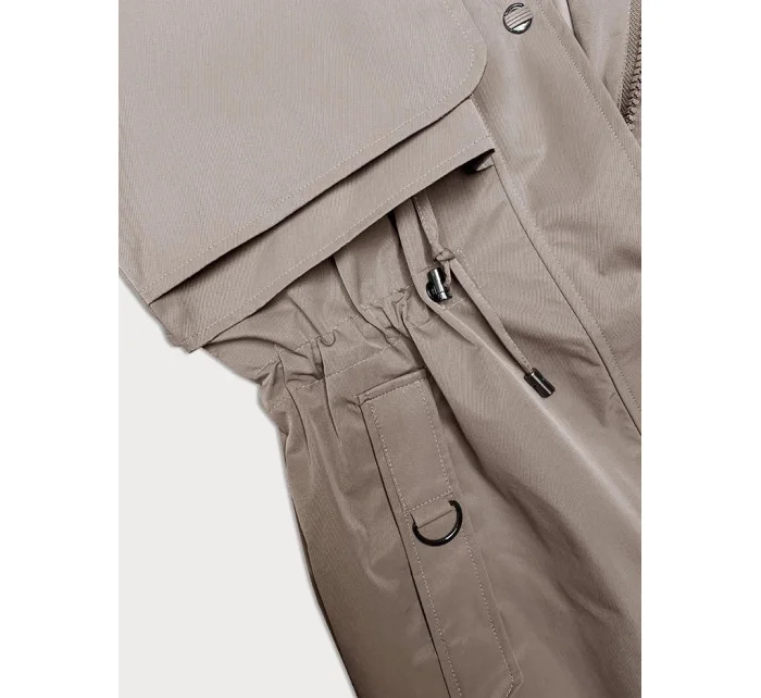 BH Forever Dámska tenká bunda s kapucňou Dark Beige(2) (BH-2403)