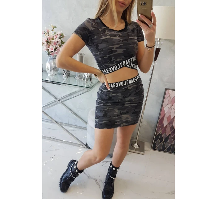 Súprava blúzky so sukňou moro graphite+black Súprava blúzky so sukňou moro graphite+black