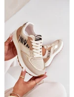 Buty Sportowe Damskie Na Platformie Zebra Beżowe Davinara