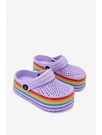 Detské penové sandále s fialovými farebnými remienkami Children's Foam Purple Straps Tansy