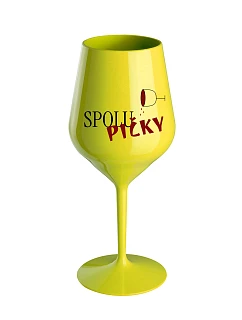 SPOLUPIČKY – žltá nerozbitná pohár na víno 470 ml