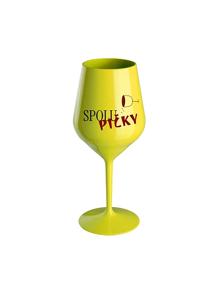 SPOLUPIČKY – žltá nerozbitná pohár na víno 470 ml