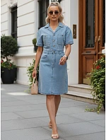 Dámske džínsové šaty s krátkymi rukávmi, modré, FashionStreet EY2687