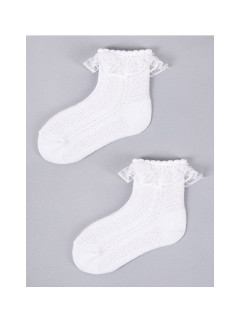 Dievčenské čipkované ponožky YO! SKL-0009G 0-9 mesiacov