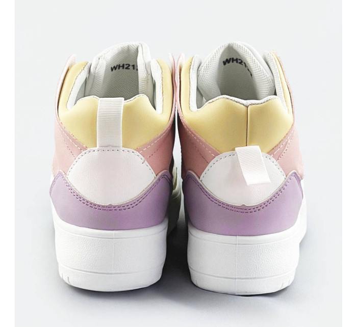 Bielo-pastelové členkové dámske tenisky sneakers (WH2122)