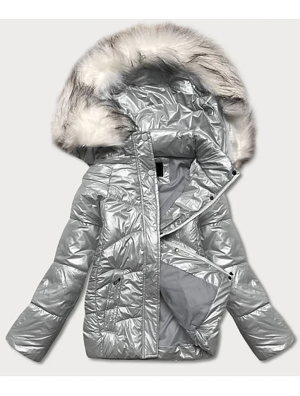 KRÓTKA KURTKA ZIMOWA DAMSKA W SZARA model 21244414 - J.STYLE KRÓTKA KURTKA ZIMOWA DAMSKA W SZARA model 21244414 - J.STYLE