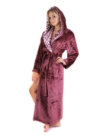 Dámsky župan Flora s kapucňou 39564853 jednofarebný fialovo-vínový - Vestis Dámsky župan Flora s kapucňou 39564853 jednofarebný fialovo-vínový - Vestis