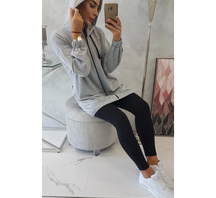 Mikina s potkem   šedá model 18745141 - K-Fashion