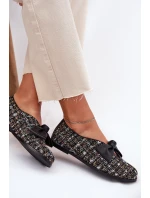 Skórzane Baleriny Z Kokardą Laura Messi 2921 Czarne Skórzane Baleriny Z Kokardą Laura Messi 2921 Czarne