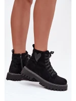 Dámské kotníkové boty s srdcem černé model 21708123 - Boto Dámské kotníkové boty s srdcem černé model 21708123 - Boto