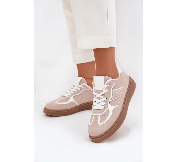 Niskie Sneakersy Damskie Beżowe Brenelle