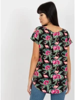 Dámská halenka model 18116277 černá a zelená - FPrice Dámská halenka model 18116277 černá a zelená - FPrice