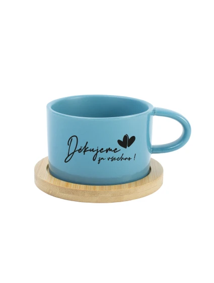 DĚKUJEME ZA VŠECHNO! - modrý hrníček makronka 200 ml
