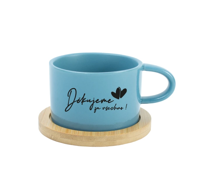 DĚKUJEME ZA VŠECHNO! - modrý hrníček makronka 200 ml