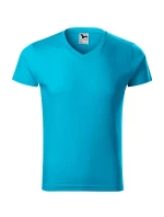 Slim Fit V-neck tričko pánské tyrkysová Slim Fit V-neck tričko pánské tyrkysová