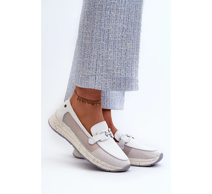 Dámske kožené mokasíny D&A TW210 white - S.Barski