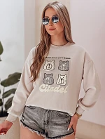 Dámska nadrozmerná mikina s medvedíkmi MISOBEARS béžová FashionStreet BY1438