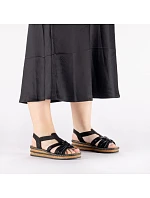 Dámské sandály s podrážkou černé model 22097417 - Rieker Dámské sandály s podrážkou černé model 22097417 - Rieker