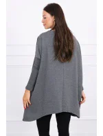 Oversize mikina s asymetrickými boky grafitová